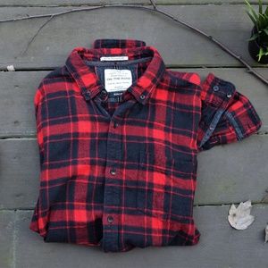 Men's M On The Road Slim-Fit Red Flannel Shirt